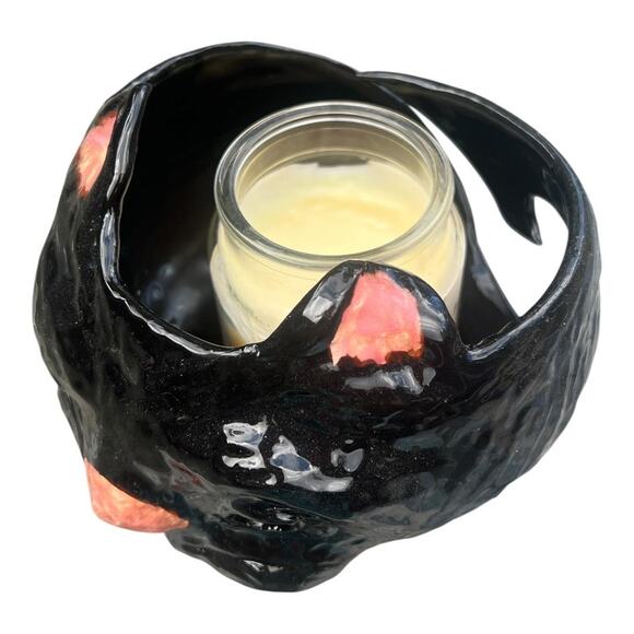 Black Cat Pottery Yarn Bowl/Tea Light or Candle Holder - Picture 16 of 16